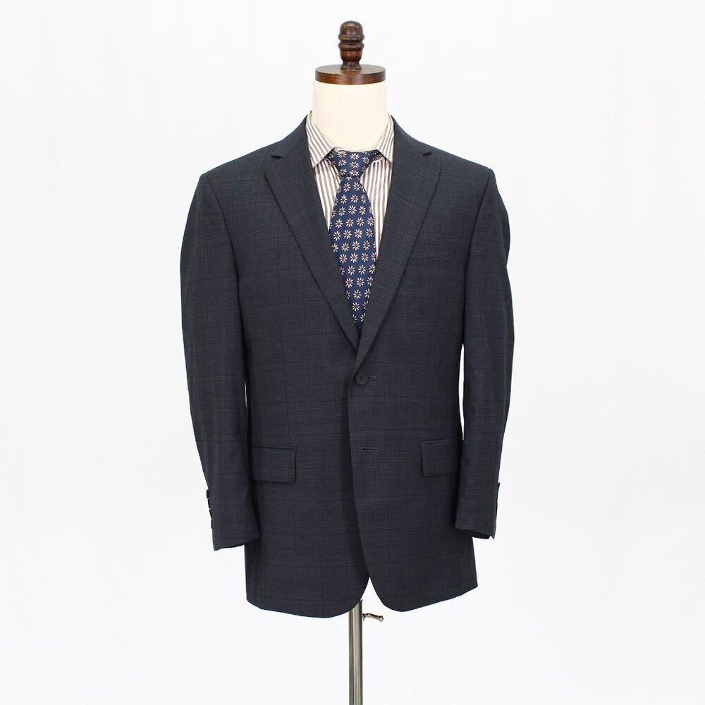 Jos. A. Bank 42R Gray Check 2-Button Sport Coat Blazer Jacket G275
